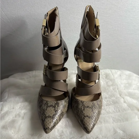 MARCIANO Leather Python Snake Print Booties - Picture 9 of 11